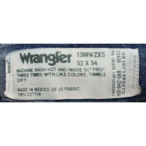 Wrangler Men's 13MWZX Regular Fit Straight Leg Western Blue Jeans - Size 52x33.5 - Picture 6 of 6
